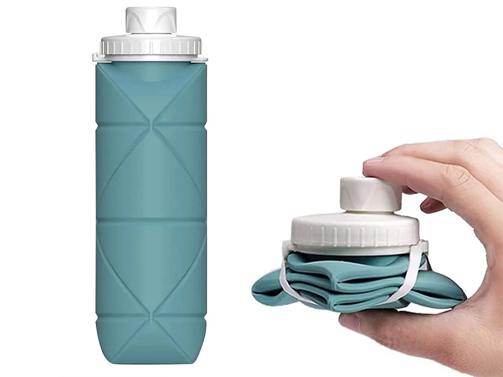 Bottle 600ml Water Leakproof Bottle Tailored selection Green Reusable Members-only Silicone Collapsible Water