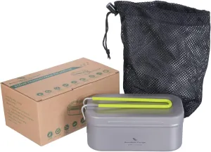Boundless Voyage Camping Box, Lunch Box with Folding Handle Collapsible Bowls with Lids Outdoor Tableware Ultralight Camping Mess Kit