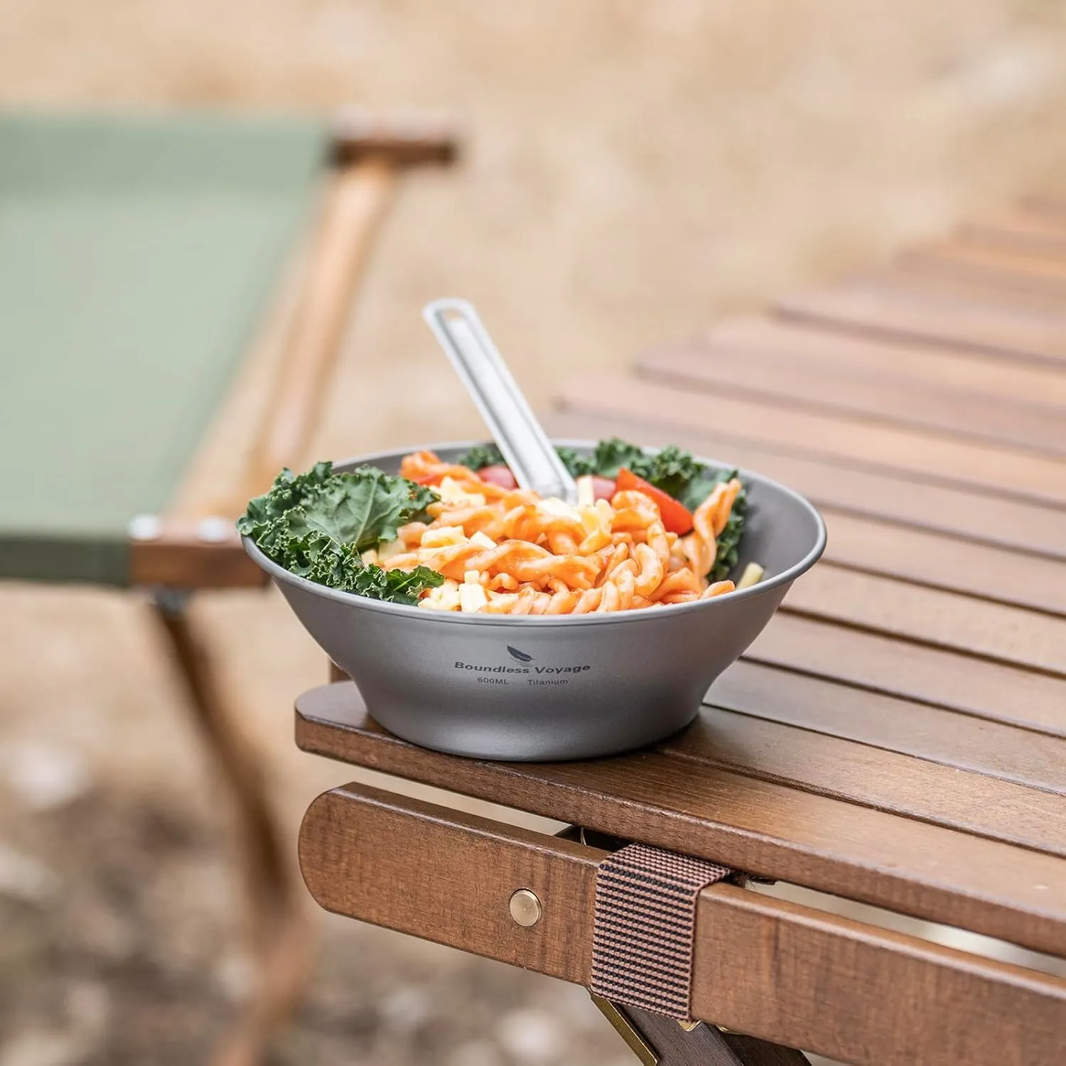 Boundless Voyage Titanium Dish Plate With Mesh Bag - Outdoor Dishware and Utensils Mess Kit, Single-Walled Bowl for Camping, Backpack Hiking