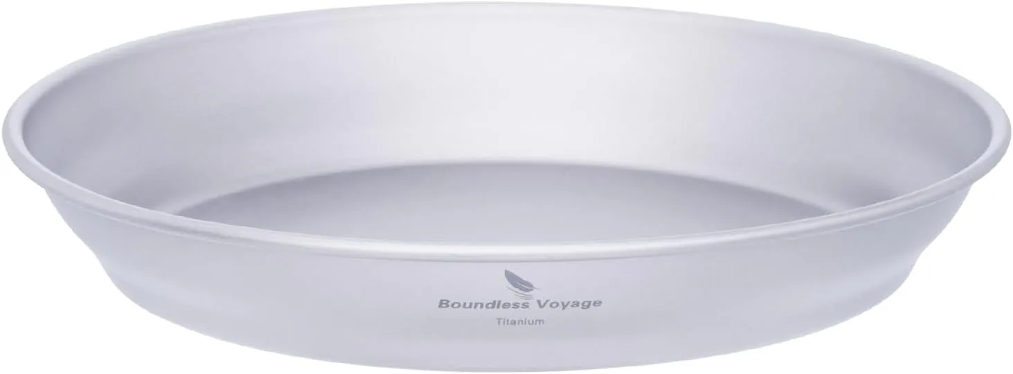 Boundless Voyage Titanium Dish Plate With Mesh Bag - Outdoor Dishware and Utensils Mess Kit, Single-Walled Bowl for Camping, Backpack Hiking