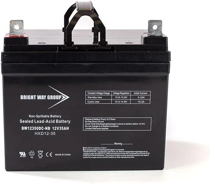 Bright Way Replacement Battery for Hoveround MPV1 MPV2 MPV3 MPV4 MPV5 12V 35Ah NB Wheelchair Battery