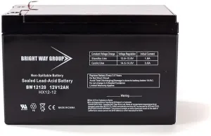 Bright Way Replacement Battery for Power-Sonic S-12100 BW 12V 12AH F2 UPS