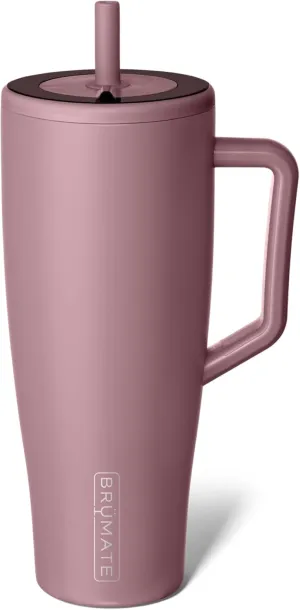 BrüMate Era 40 oz Tumbler with Handle and Straw | 100% Leakproof Insulated Tumbler with Lid and Straw | Made of Stainless Steel | Cup Holder Friendly Base | 40oz (Rose Taupe)