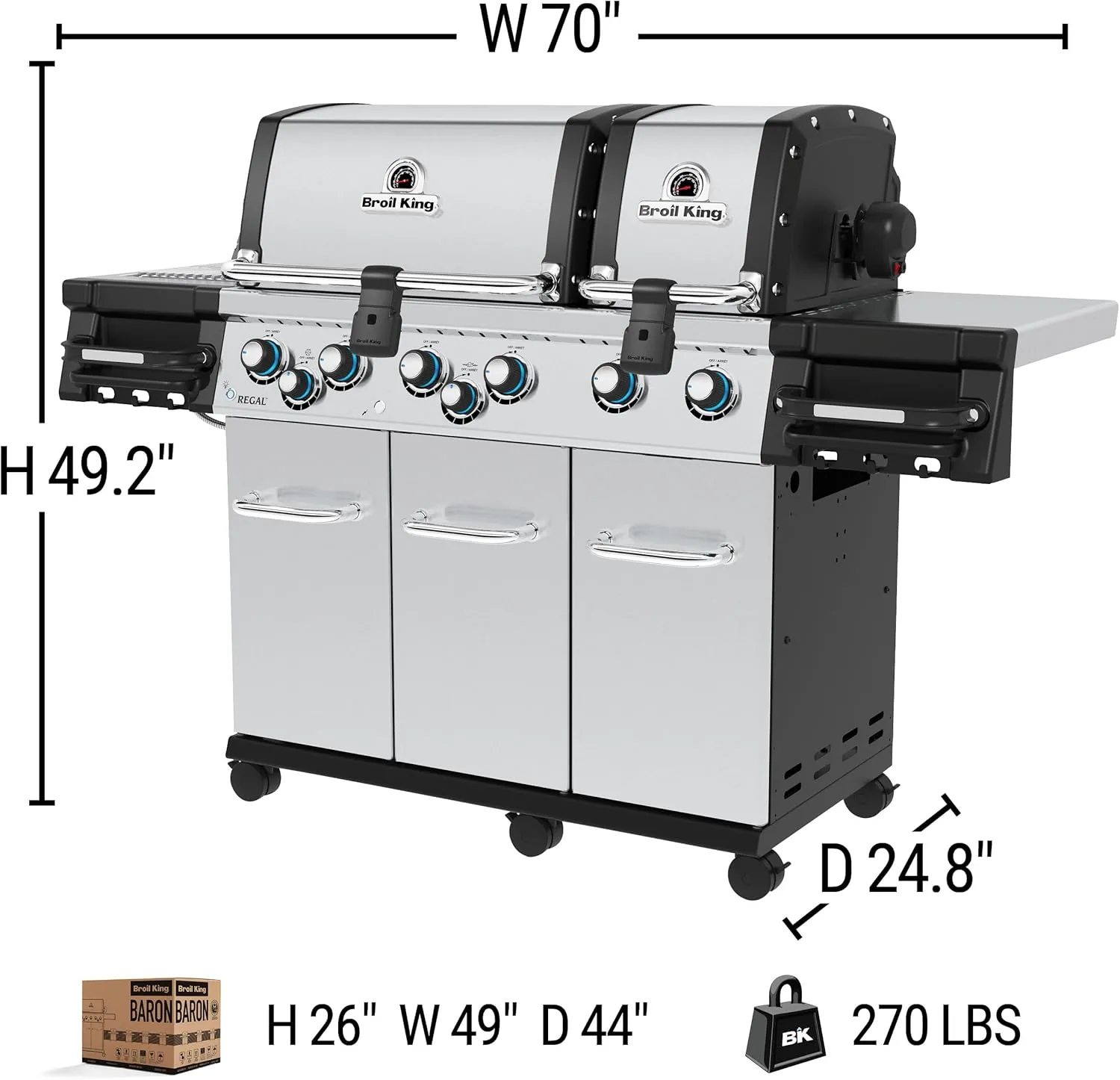 Broil King 957944 Regal S 690 Pro IR, Propane Gas Grill, Stainless Steel