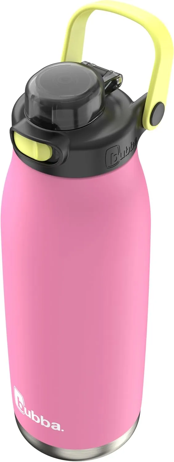 Bubba Radiant Stainless Steel Water Bottle with Push-Button Chug Lid 32oz, Azalea