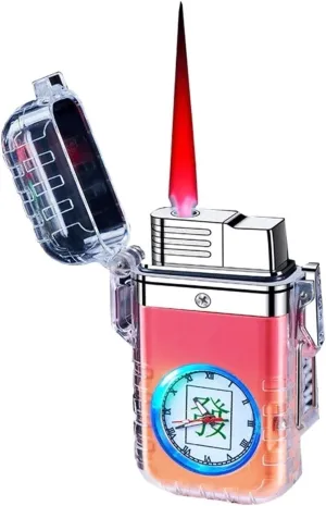 Butane lighters, Waterproof lighters, Metal lighters, Portable lighters, Windproof lighters, Adjustable Flame lighters (Without Butane)(Pink)