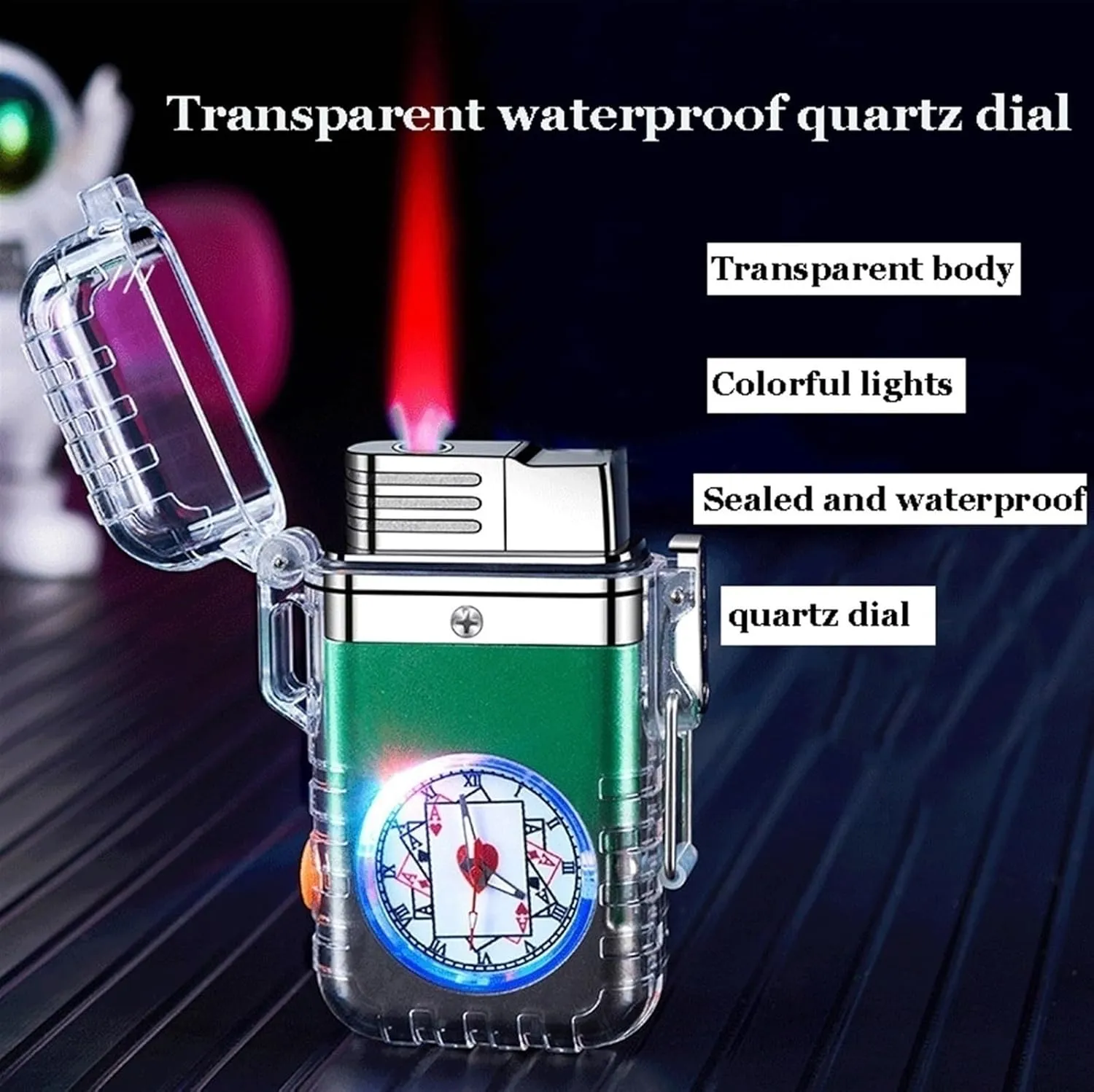Butane lighters, Waterproof lighters, Metal lighters, Portable lighters, Windproof lighters, Adjustable Flame lighters (Without Butane)(Pink)
