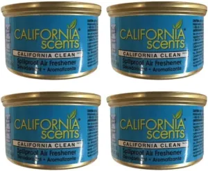 California Scents Spillproof Air Freshner Can- CALIFORNIA CLEAN | 4 Pack, Blue