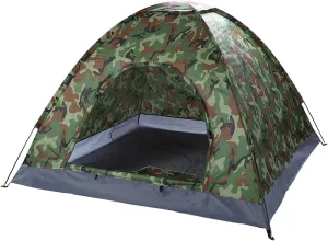 Camouflage Camping Tent 3-4 Person Instant Pop Up Family Dome Tent - Portable Waterproof Automatic Tent for Hiking Travel Outdoor Activities