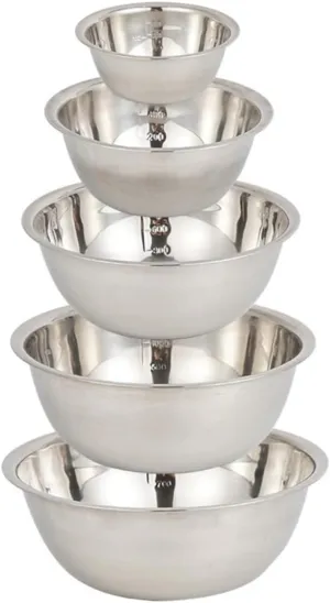 Camping Bowl Set Portable Multifunction Stainless Steel Bowl Cookware Kit Silver 5PCS Camping Set
