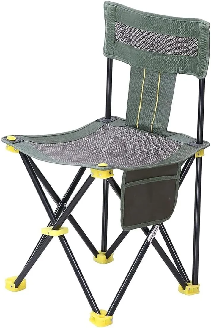 Camping Chair Breathable Outdoor Mesh Chair Portable Beach Fishing Chair Folding Chair Stool with Side Pocket Portable Storage Folding Chair (Size : 38 * 38cm) (One Colo, 33*33cm