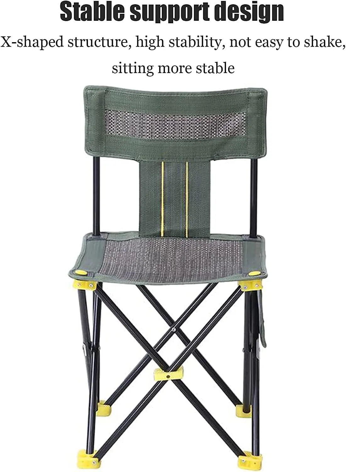 Camping Chair Breathable Outdoor Mesh Chair Portable Beach Fishing Chair Folding Chair Stool with Side Pocket Portable Storage Folding Chair (Size : 38 * 38cm) (One Colo, 33*33cm