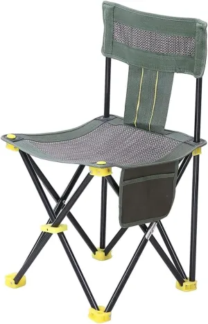 Camping Chair Breathable Outdoor Mesh Chair Portable Beach Fishing Chair Folding Chair Stool with Side Pocket Portable Storage Folding Chair (Size : 38 * 38cm) (One Colo, 33*33cm