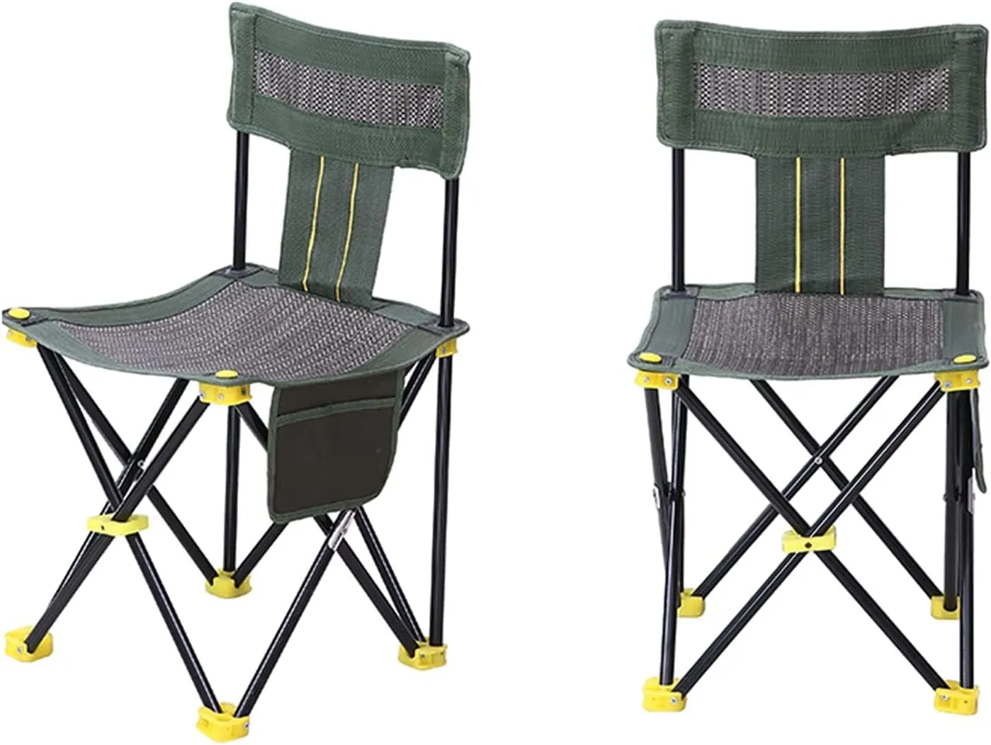 Camping Chair Breathable Outdoor Mesh Chair Portable Beach Fishing Chair Folding Chair Stool with Side Pocket Portable Storage Folding Chair (Size : 38 * 38cm) (One Colo, 33*33cm