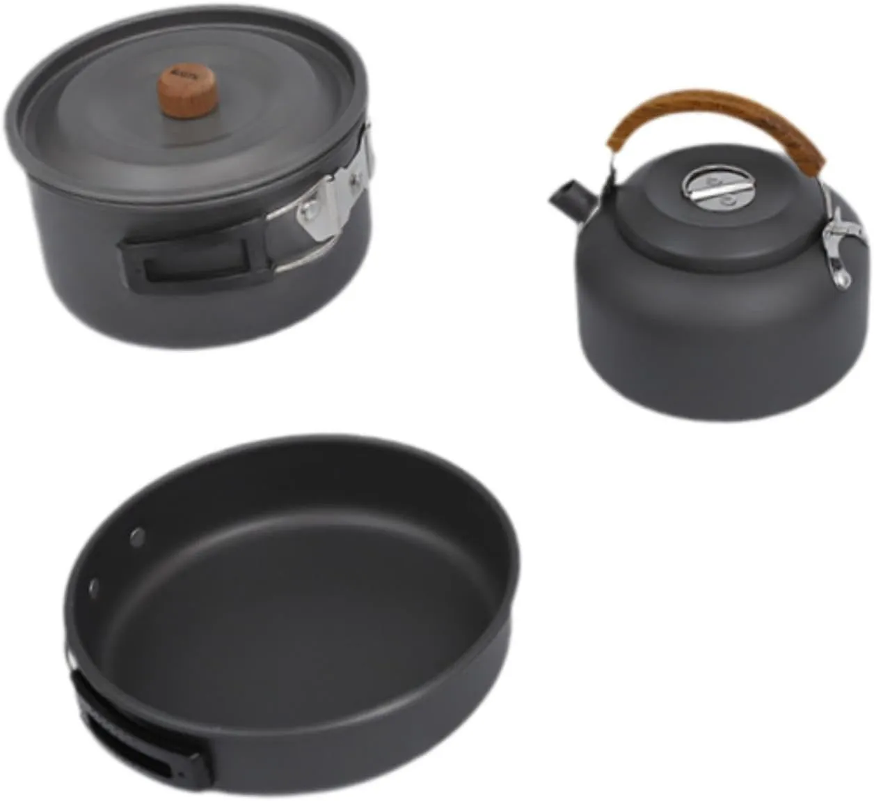 Camping Cooking Gear Camping Pot Frying Pan Kettle Folding Handle Camping Cookware Set for Backpacking Outdoor Kitchen Hiking