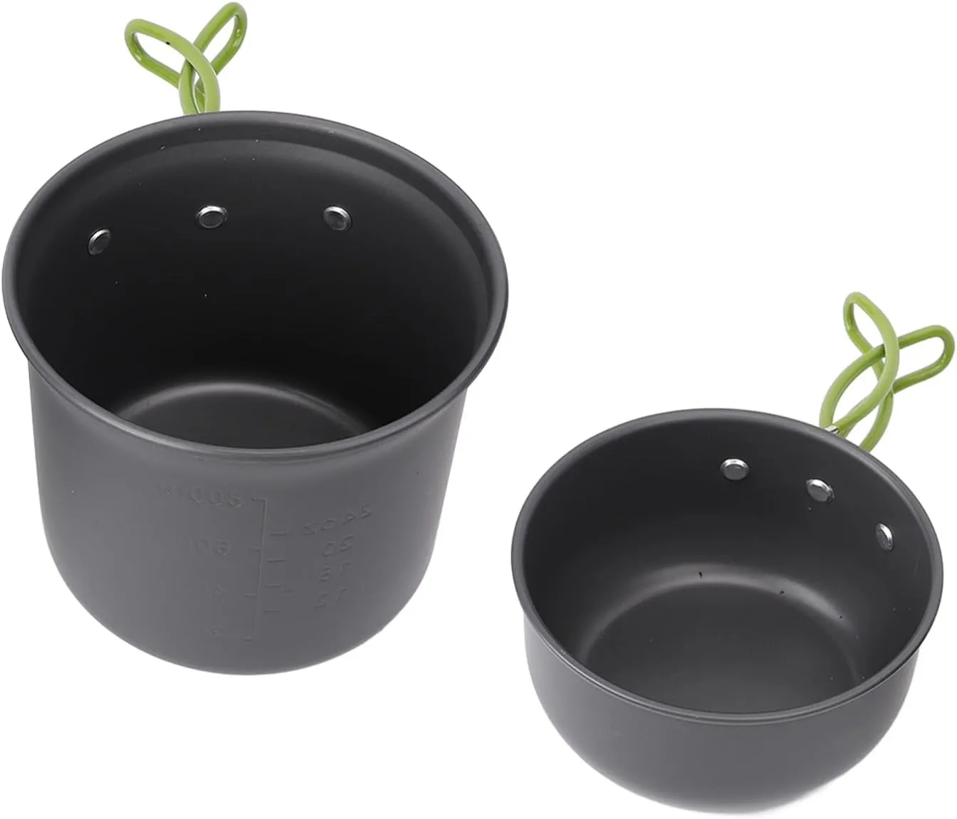 Camping Cooking Set with Aluminum Alloy Pots, Foldable Spoon and Fork,Compact Mess Kit for 1 or 2 People with Carry Bag for Outdoor Adventures