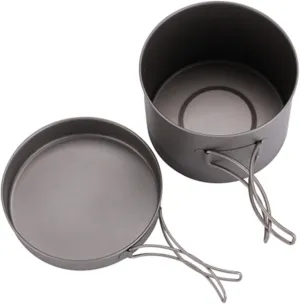 Camping Cookware Camping Cookware Pots and Pans Set Backpacking Mess Kit for Hiking Picnic Outdoor Lightweight Outdoor Camping Cookware (Color : Silver, Size : 2-3 People) (Silver 2)