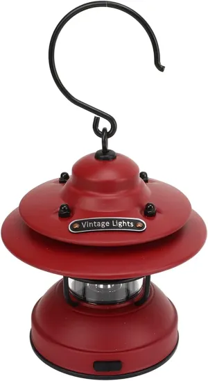 Camping Lantern, IPX4 Waterproof Brightness Adjustable Rechargeable Lantern, Dual Power Supply Mode Flexibly Portable Retro Lantern, for Outdoor, Camping