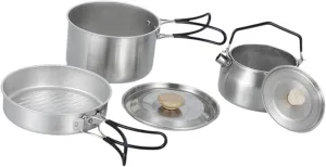 Camping Mess Kit Camping Cookware Folding Handle Multifunctional Frying Pan Kettle for Backpacking BBQ Travel Camping Fishing