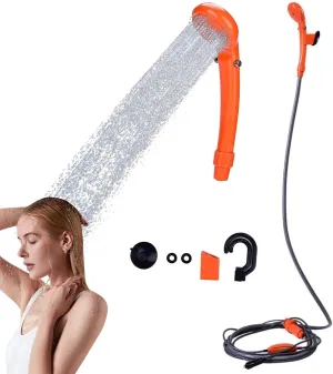 Camping Shower Portable Outdoor Shower Kit 12V Car Plug Vehicle Mounted Shower Kit for Camping Travel, Outdoor Camp Showerhead Kit with Strong Pump, Cable Length: 4.88m/16ft