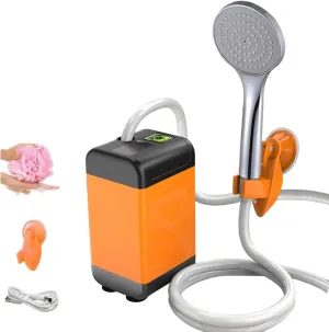 Camping Shower Pump, Shower Pump with Digital Display Outdoor Camping Shower Pump with Ligent Digital Display Electric Portable Camping Shower