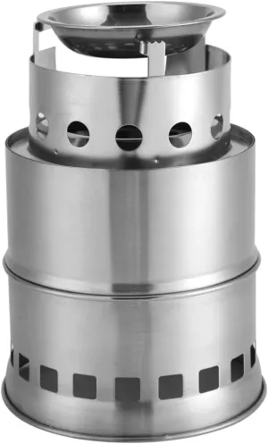 Camping Stove, Stainless Steel Camping Wood Stove, Multifunction Outdoor BBQ Stove, Lightweight Compact Portable Wood Stove Camping, for Picnic BBQ Camp Hiking