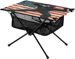 Camping Table Lightweight Portable Folding Table with Mesh Storage Net America Orangutan Ideal for Camping Hiking Beach Picnic Travel Backyard