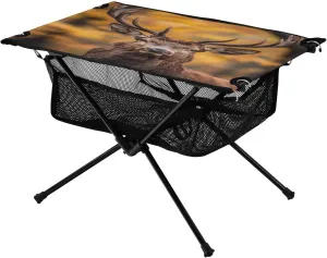 Camping Table Lightweight Portable Folding Table with Mesh Storage Net Animal Deer Brown Ideal for Camping Hiking Beach Picnic Travel Backyard