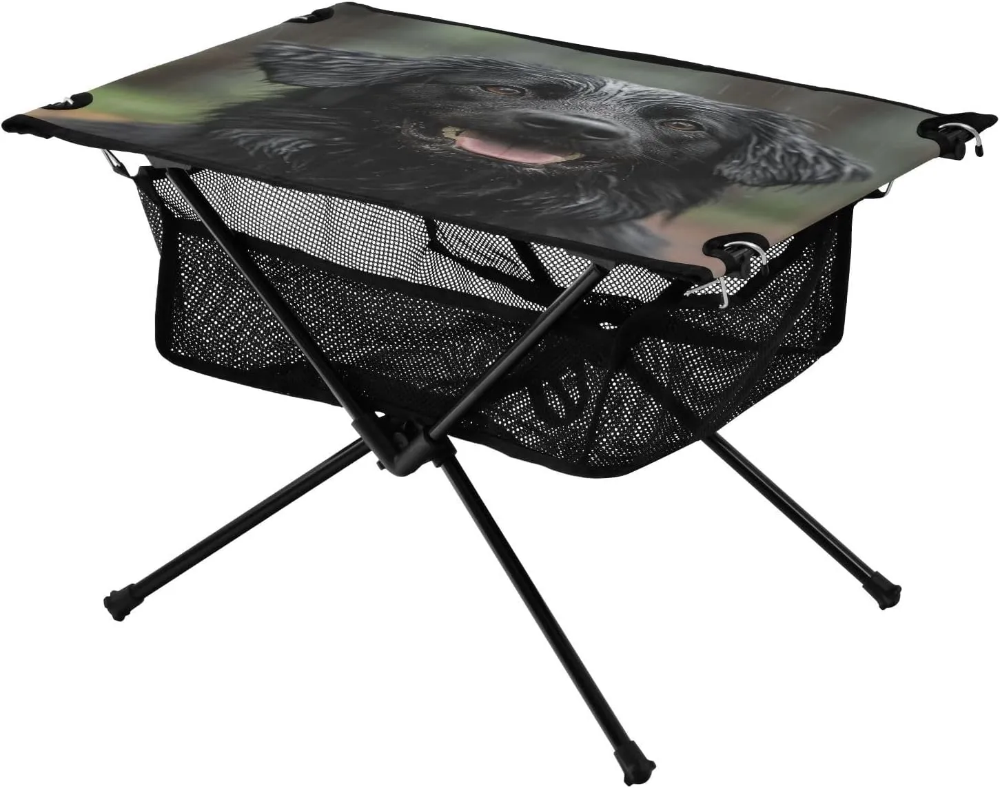 Camping Table Lightweight Portable Folding Table with Mesh Storage Net Black Hovawart Dog Ideal for Camping Hiking Beach Picnic Travel Backyard