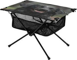 Camping Table Lightweight Portable Folding Table with Mesh Storage Net Black Hovawart Dog Ideal for Camping Hiking Beach Picnic Travel Backyard