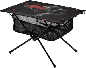 Camping Table Lightweight Portable Folding Table with Mesh Storage Net Orangutan Bigfoot Rose Love Ideal for Camping Hiking Beach Picnic Travel Backyard