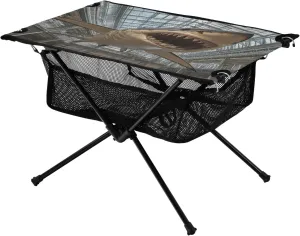 Camping Table Lightweight Portable Folding Table with Mesh Storage Net Shark Architecture Ideal for Camping Hiking Beach Picnic Travel Backyard