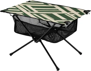 Camping Table Lightweight Portable Folding Table with Mesh Storage Net Stripes Rectangle Ideal for Camping Hiking Beach Picnic Travel Backyard