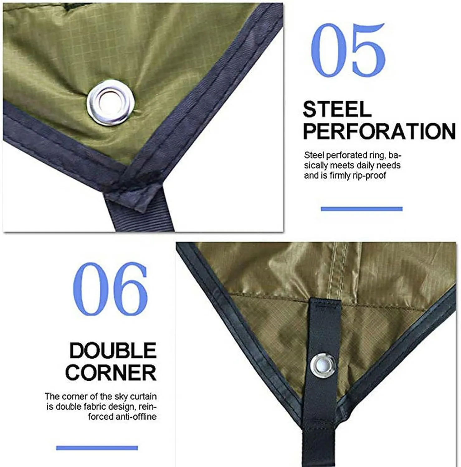 Camping Tarp,Rhombus Waterproof Tarp Tent Shade Outdoor Camping Hammock Rain Fly UV Garden Awning Canopy Sunshade Ultralight 360x290cm (Color : Dark Green, Size : 360x290cm)