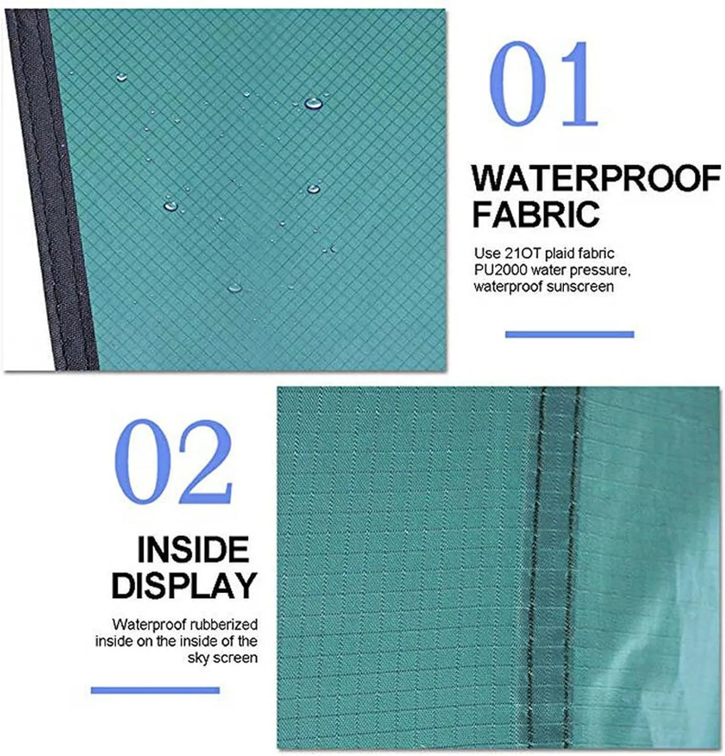 Camping Tarp,Rhombus Waterproof Tarp Tent Shade Outdoor Camping Hammock Rain Fly UV Garden Awning Canopy Sunshade Ultralight 360x290cm (Color : Dark Green, Size : 360x290cm)