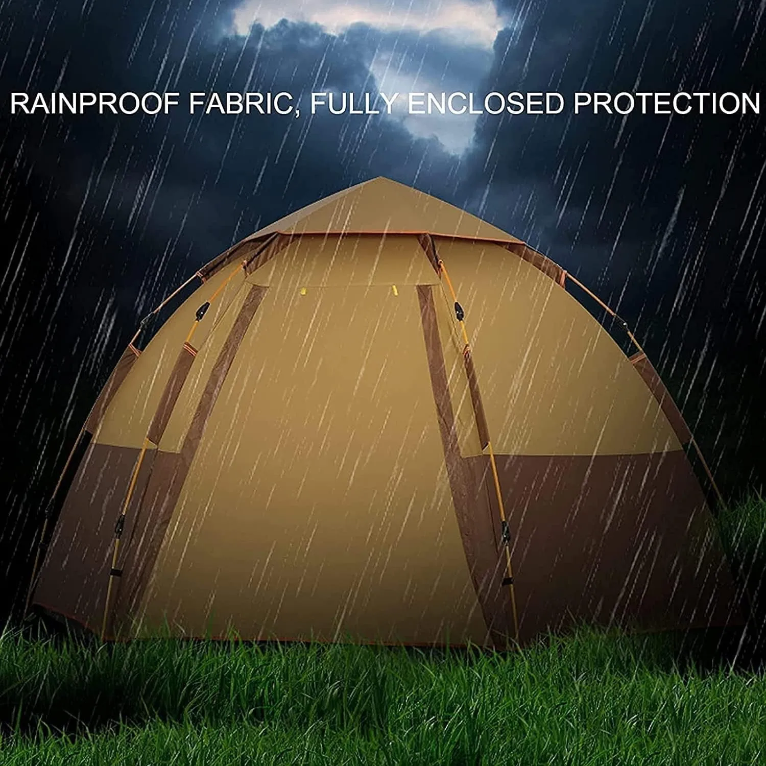 Camping Tent 3-4 Person Instant Tent Portable Cabin Tent with Rainfly for Family Camping Traveling Hiking Picnicing Easy Set Up