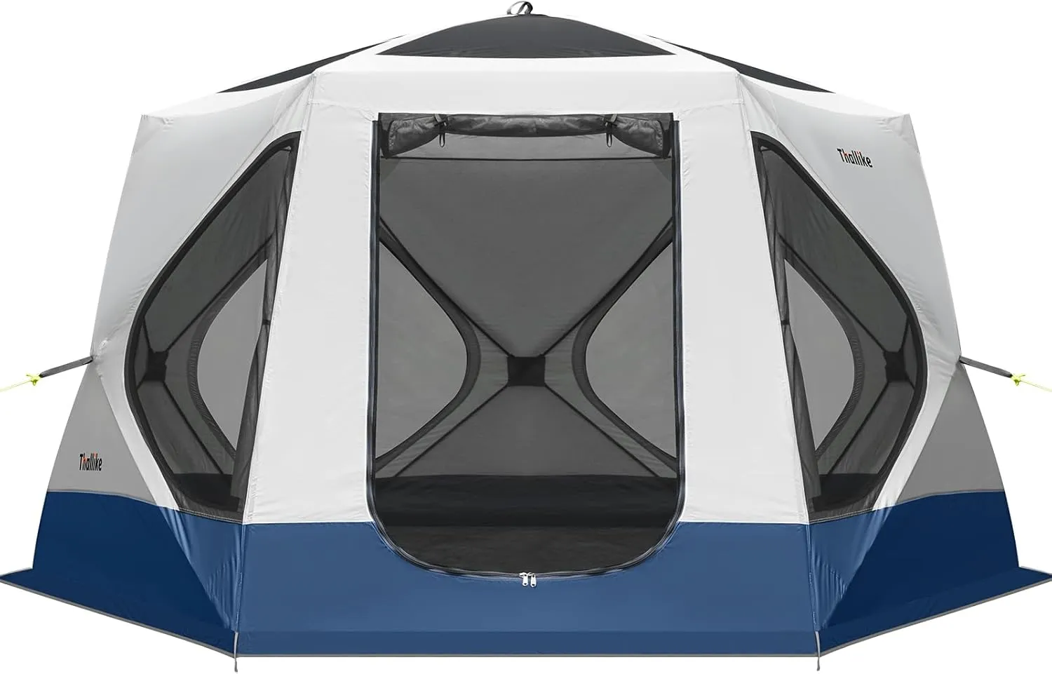 Camping Tent 4/6 Person with Canopy XL, Hub Tent with 10 Windows, PU2000 Waterproof Pop Up Cabin Tent Setup in 60 Seconds, Gazebo for Outdoor