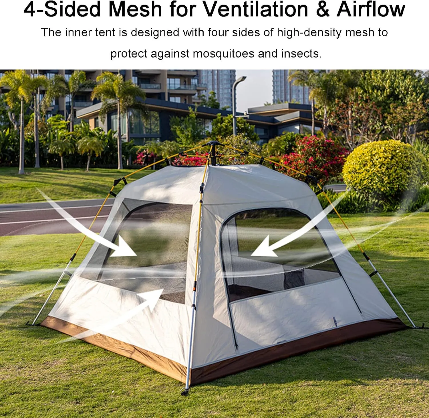Camping Tent 6 Person Cabin Tent with Instant Setup,Waterproof Pop Up Tent,Outdoor Camping Canvas Tent Family Camping Use,Easy to Assemble