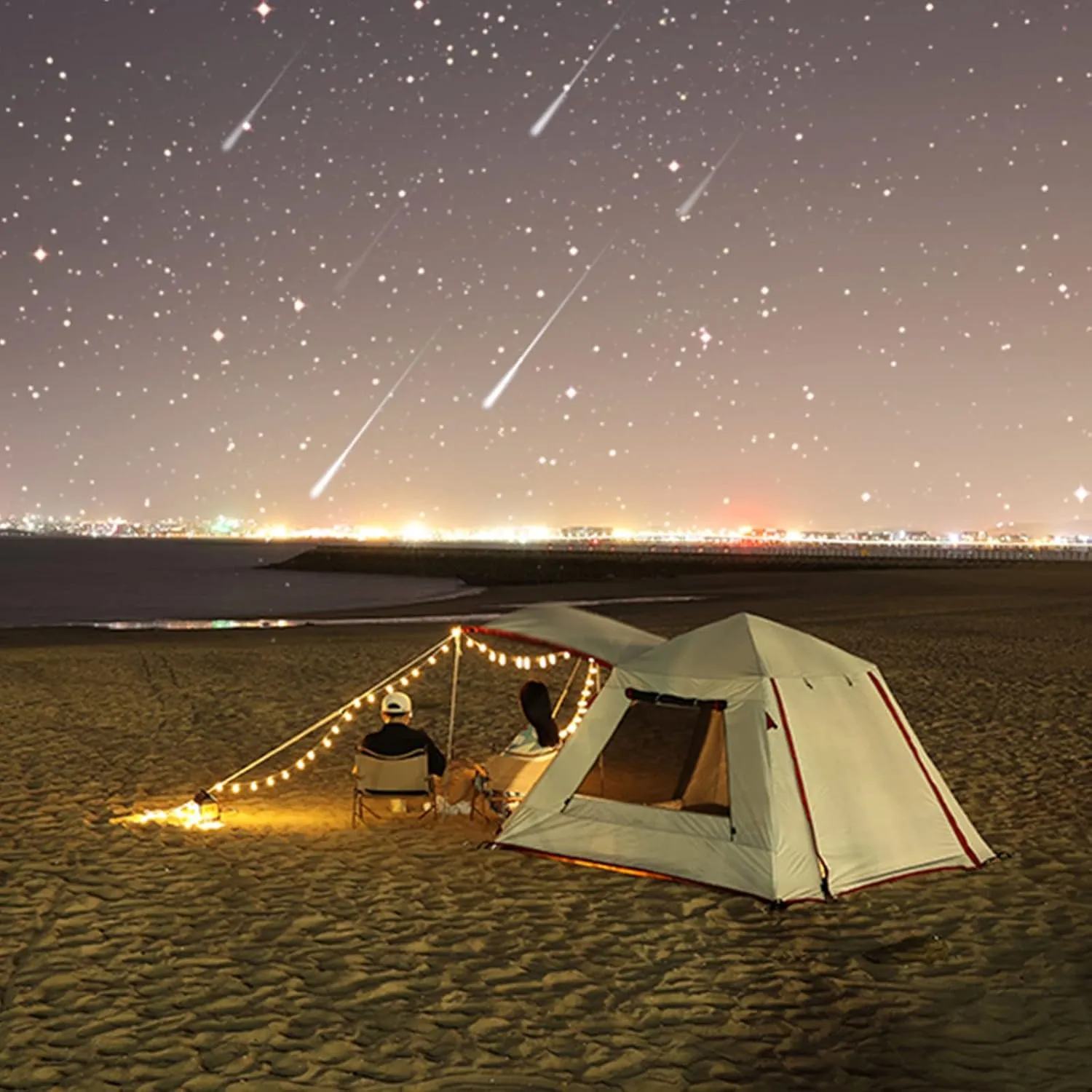 Camping Tent 6 Person Cabin Tent with Instant Setup,Waterproof Pop Up Tent,Outdoor Camping Canvas Tent Family Camping Use,Easy to Assemble