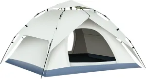Camping Tent Automatic Tent Pop Up Tent 2 in 1 Double Layers, Windproof Dome Tent with, 4 Seasons Family Tent for Camping Hiking Backpacking