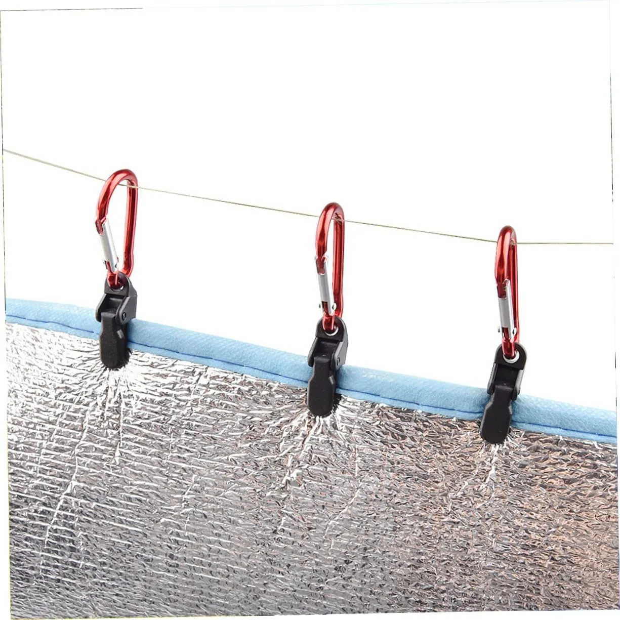 Camping Tent Buckle Tents Pool Tarp for Under Pool Fence Hooks Poles Waterproof Tarp Outdoor Tent Lights