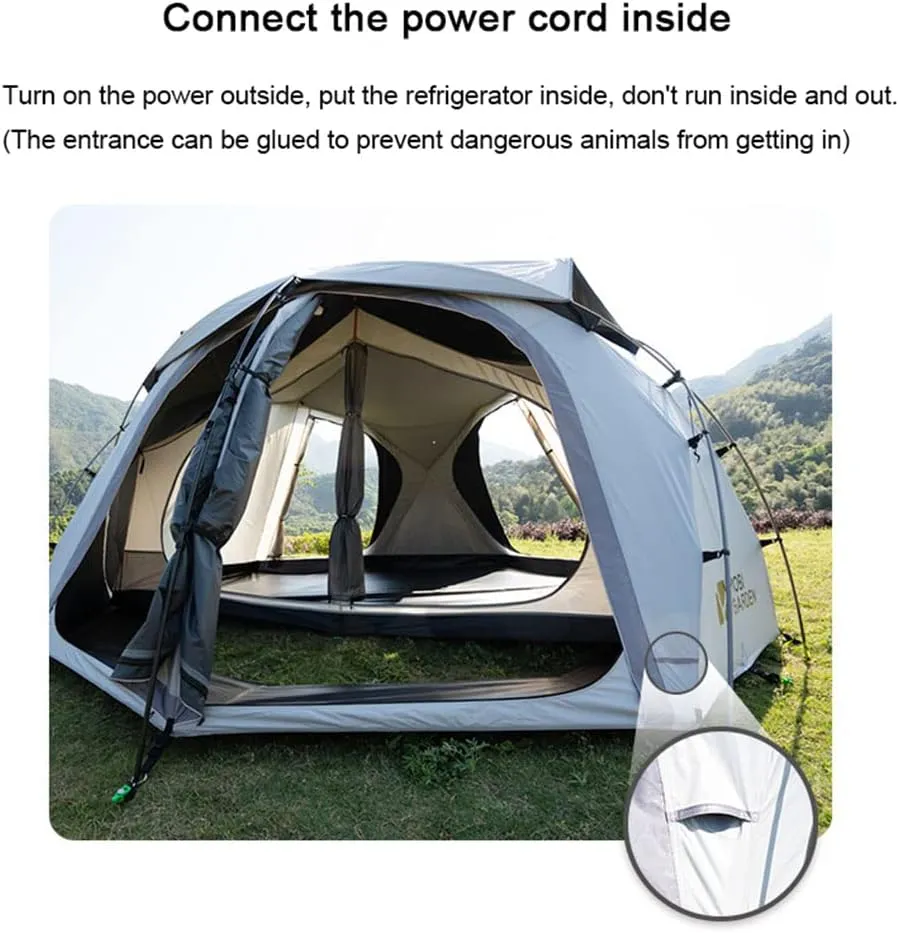 Camping Tent Double Layer Family Dome Tent with Removable Rain Fly, Easy Setup Instant Cabin Tent for Camp Backpacking Hiking Outdoor (Gray1 385X385X200CM) (Gray1 385X385X200CM)
