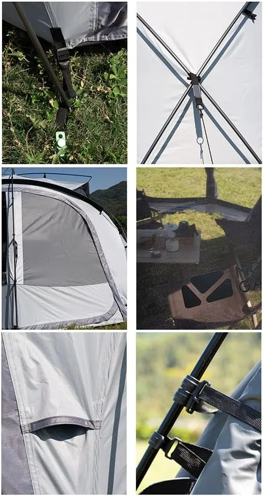 Camping Tent Double Layer Family Dome Tent with Removable Rain Fly, Easy Setup Instant Cabin Tent for Camp Backpacking Hiking Outdoor (Gray1 385X385X200CM) (Gray1 385X385X200CM)