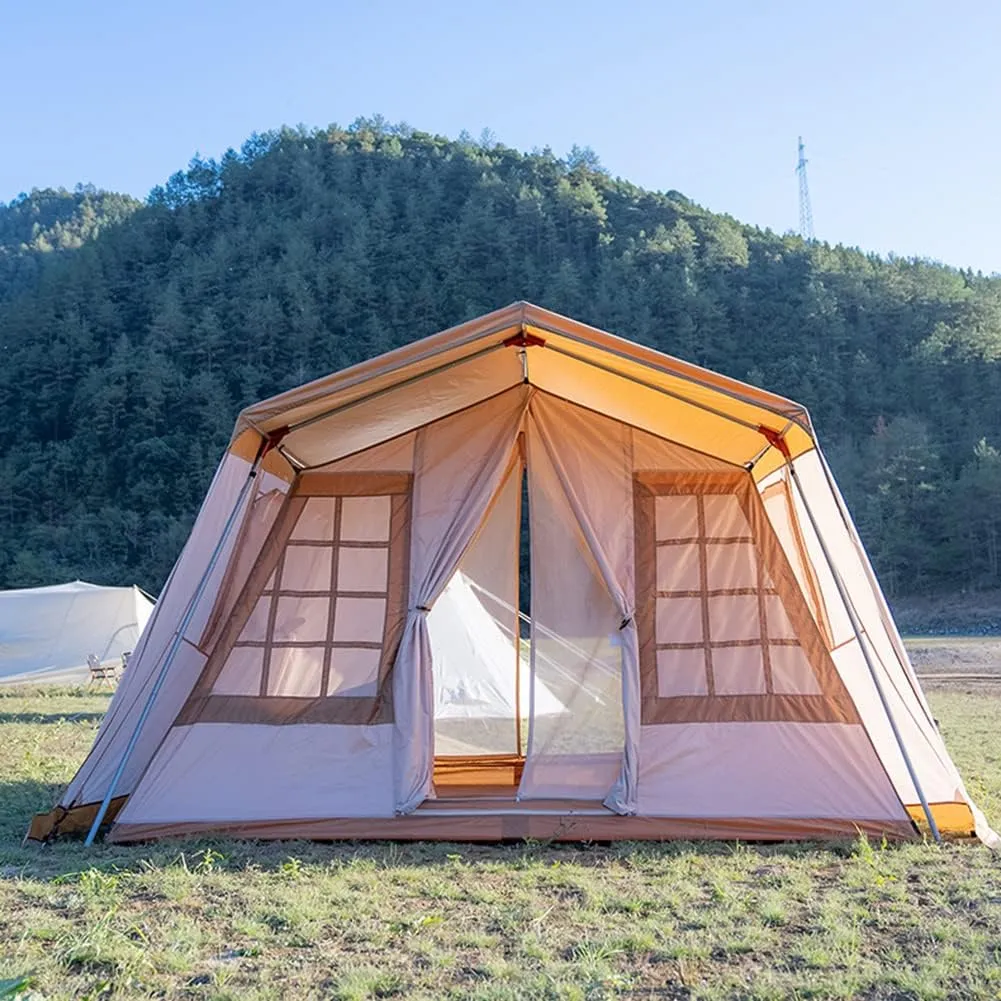 Camping Tent for 3-4 Person Double Layer Portable Family Tent Waterproof Windproof Anti-UV for Hiking Fishing - Festival Party Tent Teepee