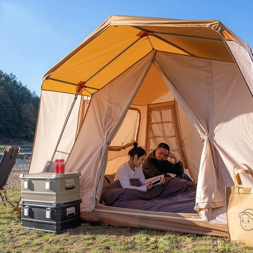 Camping Tent for 3-4 Person Double Layer Portable Family Tent Waterproof Windproof Anti-UV for Hiking Fishing - Festival Party Tent Teepee
