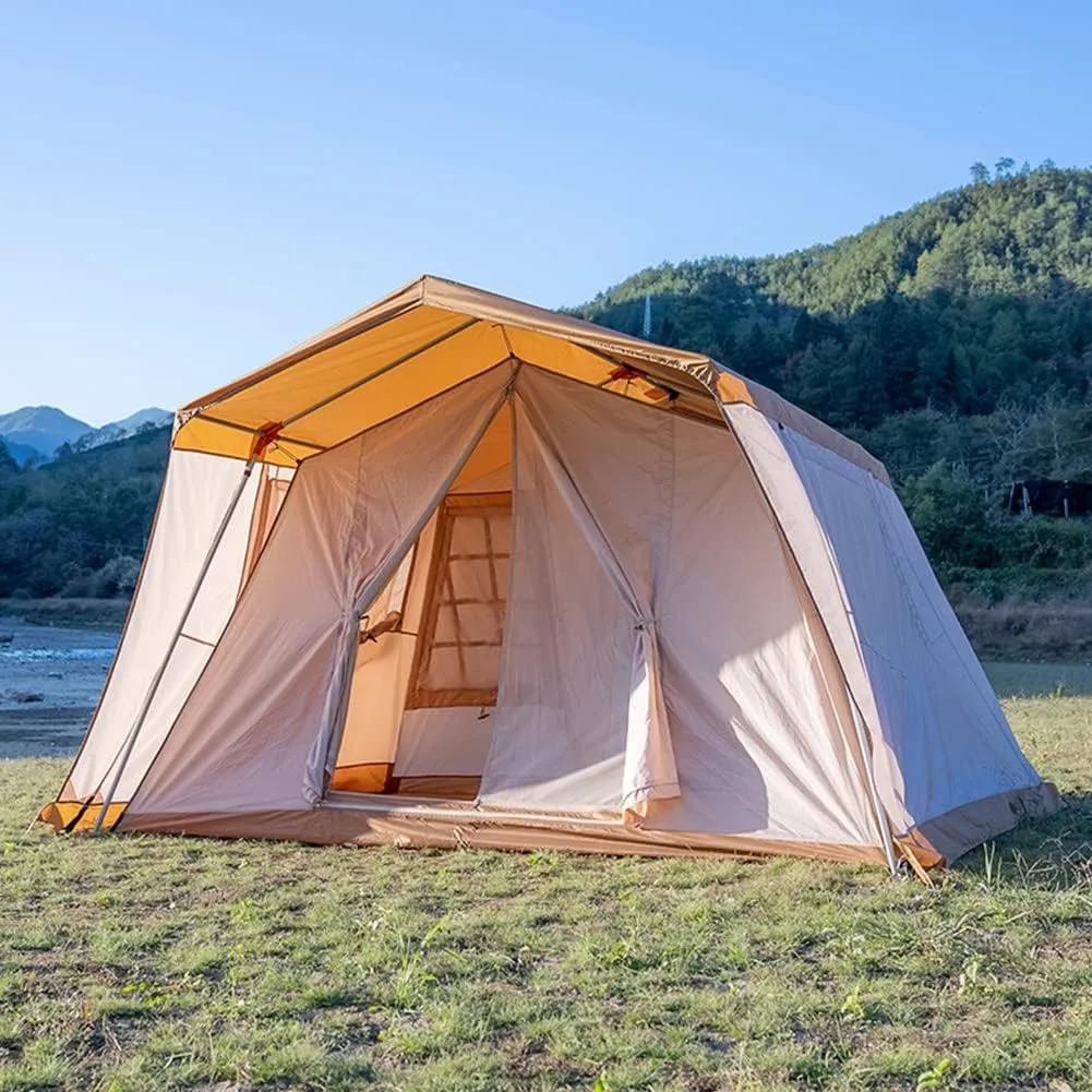 Camping Tent for 3-4 Person Double Layer Portable Family Tent Waterproof Windproof Anti-UV for Hiking Fishing - Festival Party Tent Teepee