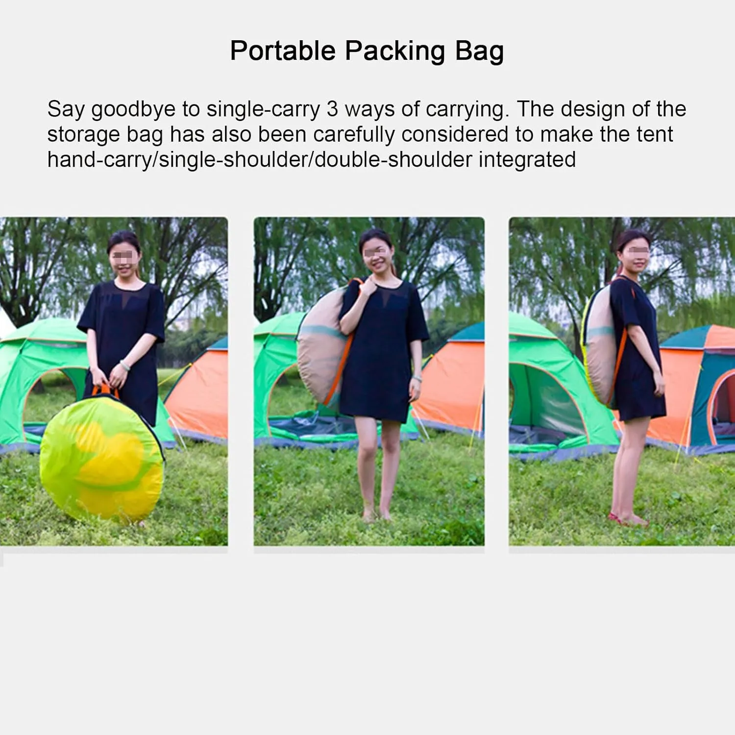 Camping Tent, Instant Pop Up Dome Tents 3-4 Person Portable Folding Outdoor Tent with Storage Bag Suitable for Family Garden/Camping/Fishing Lightweight Beach Tent