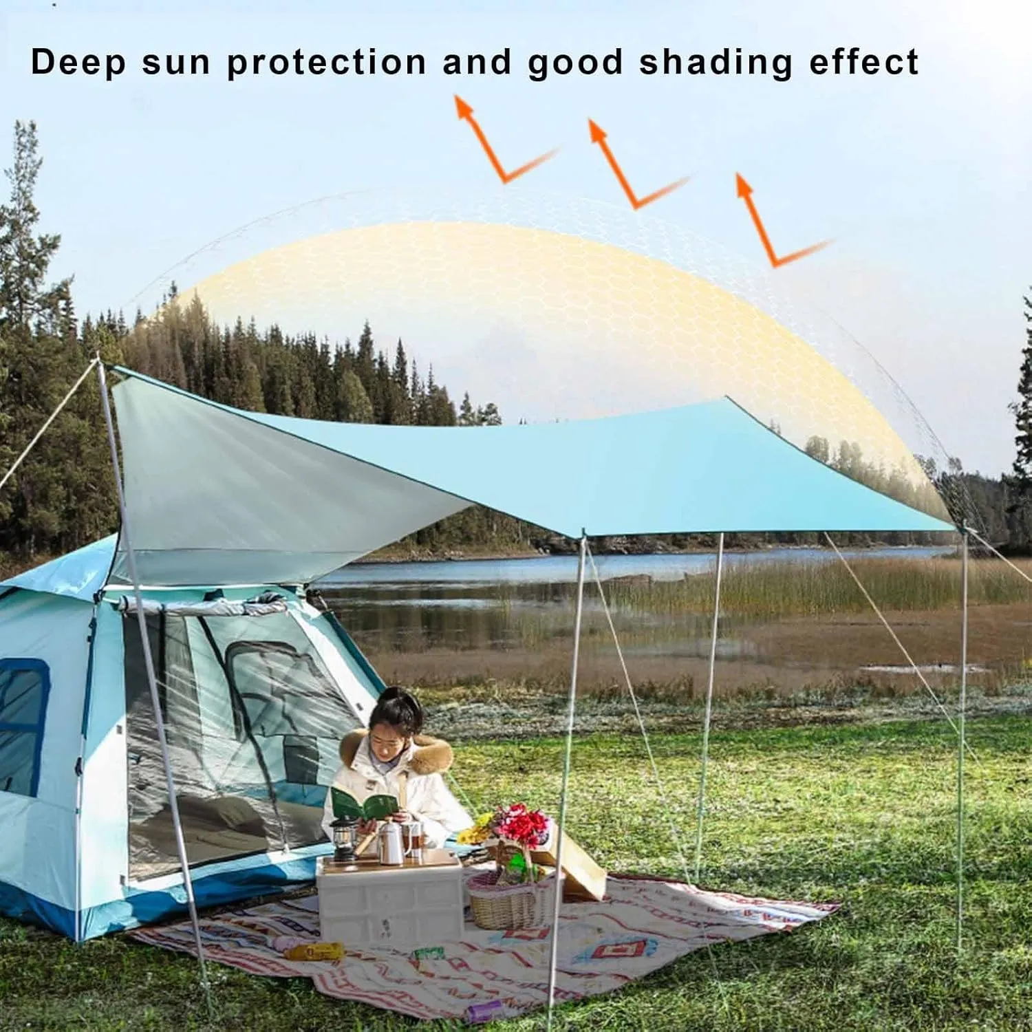 Camping Tent, Pop up Tent, Instant Tent with Canopy, Outdoor Picnic Hiking Camping Tent, Easy to Set up (Color : Gray)