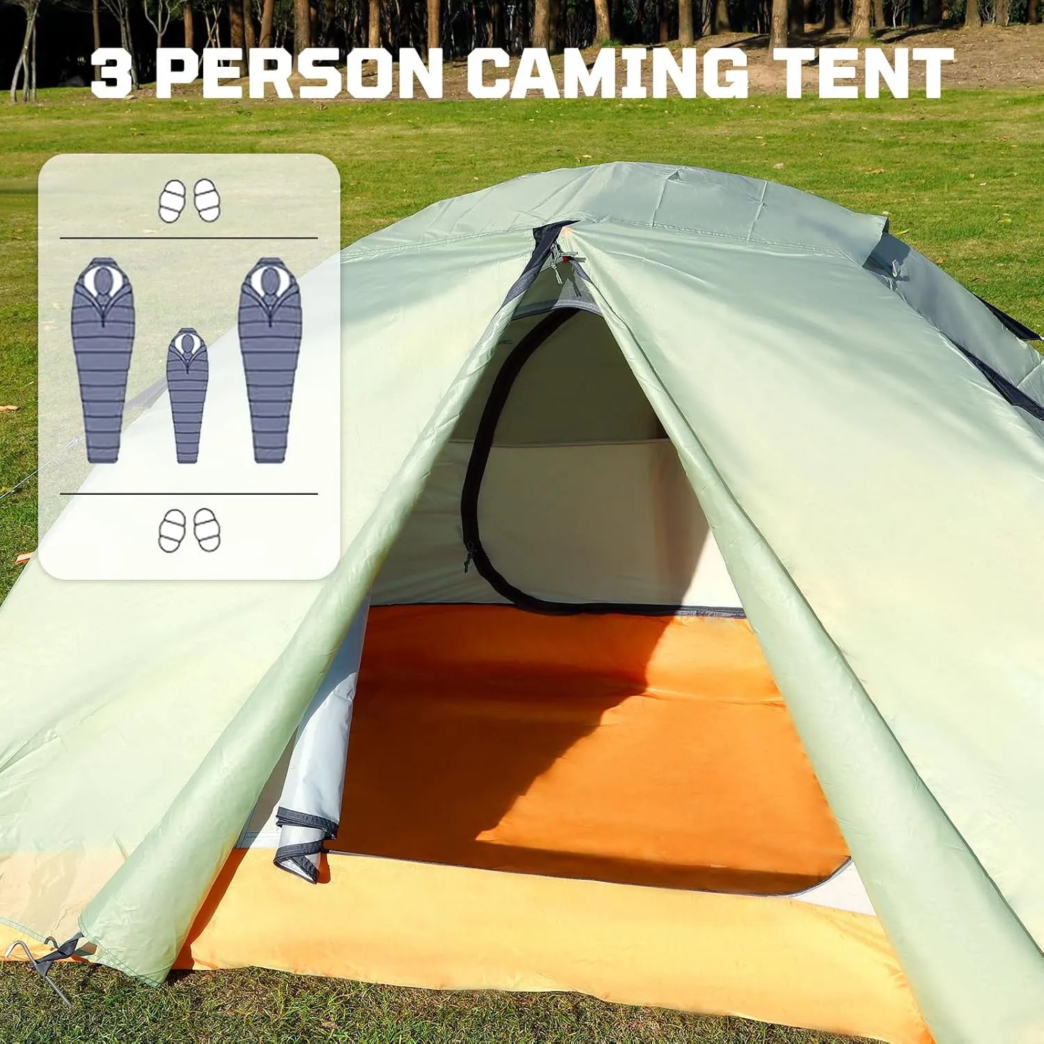 Camping Tent Portable Waterproof Instant Camping Tent with 1-Minute Setup Lightweight Tent for Camping Beach Outdoor Travel Backyard