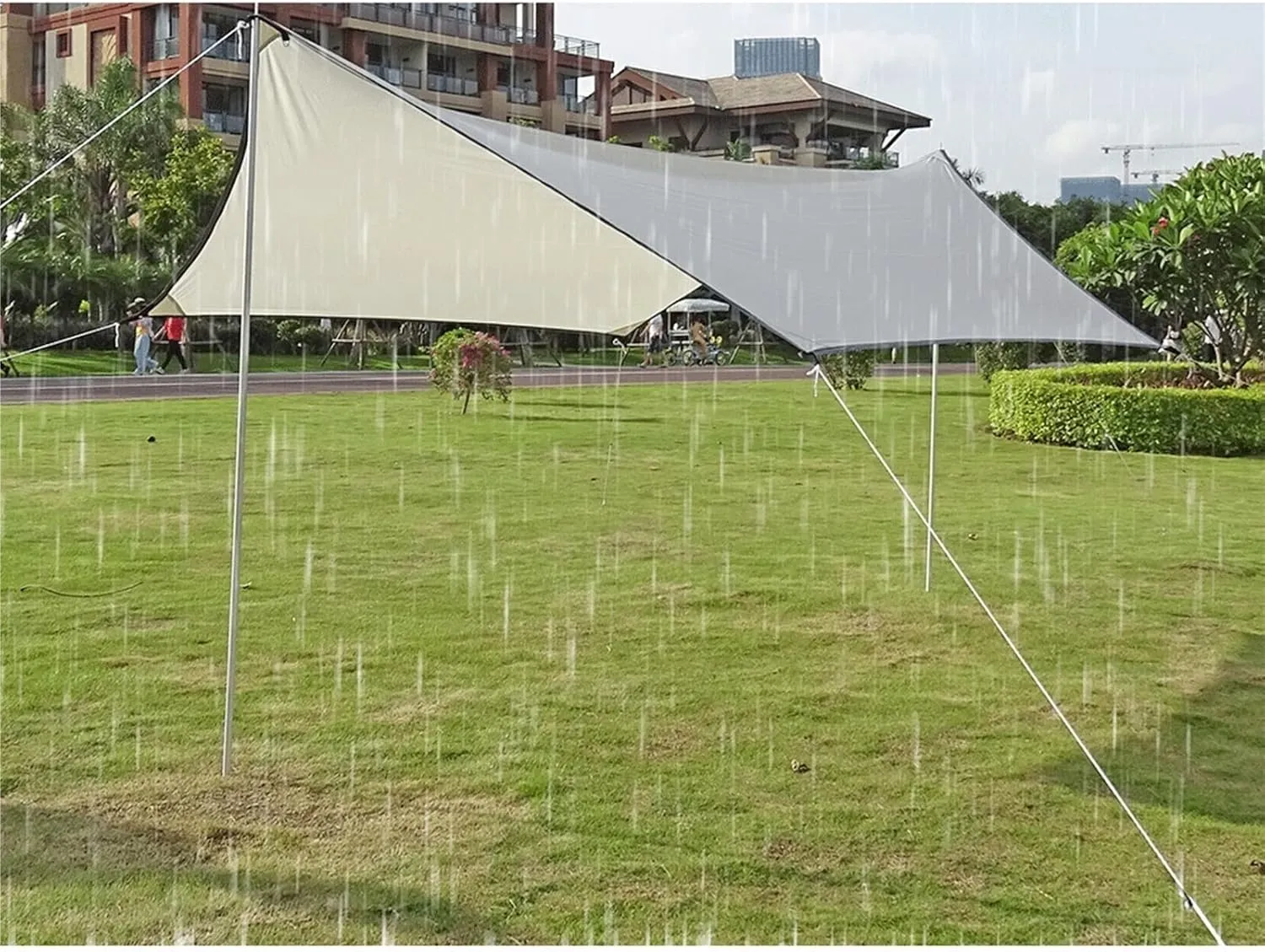 Camping Tent Tarp Tent Outdoor Camping Awning Hexagonal Travel Awning Travel Picnic Awning Waterproof Rain Shed Pergola Camp (Color : 2, Size : 300 *